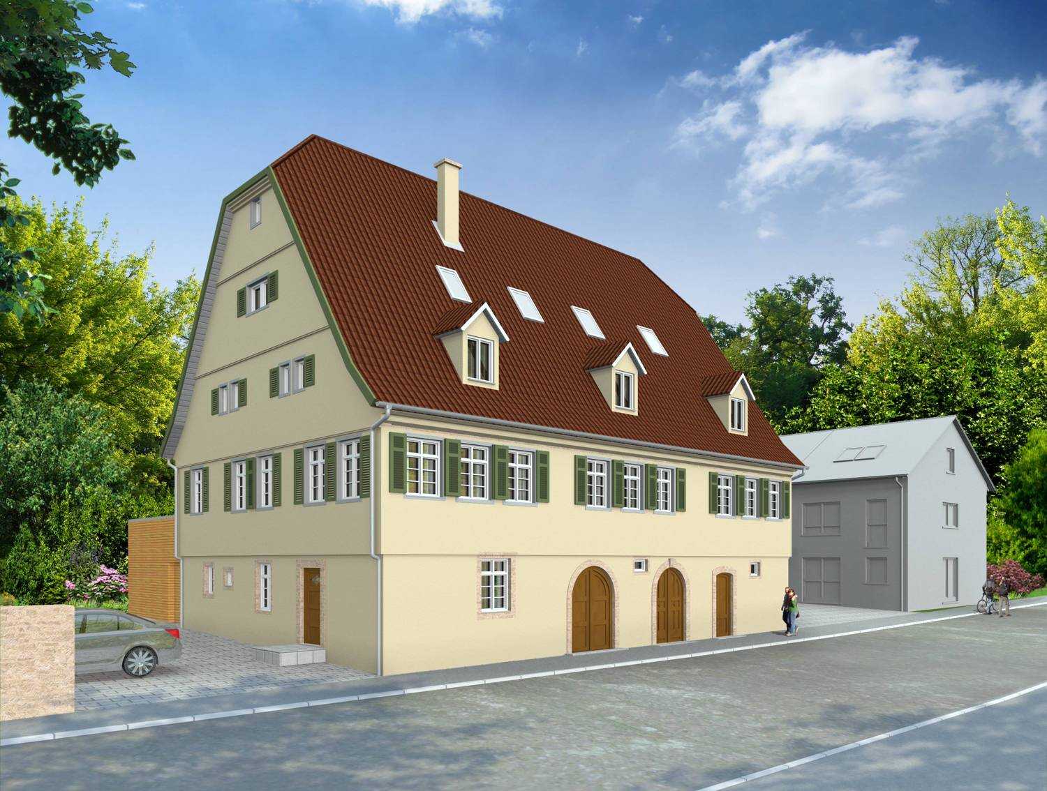 Architekturvisualisierung Umbau denkmalgeschützter Altbau in Darmsheimer Straße 2, Digelhof, 71069 Sindelfingen-Maichingen für r+s planen und bauen GmbH in 2014