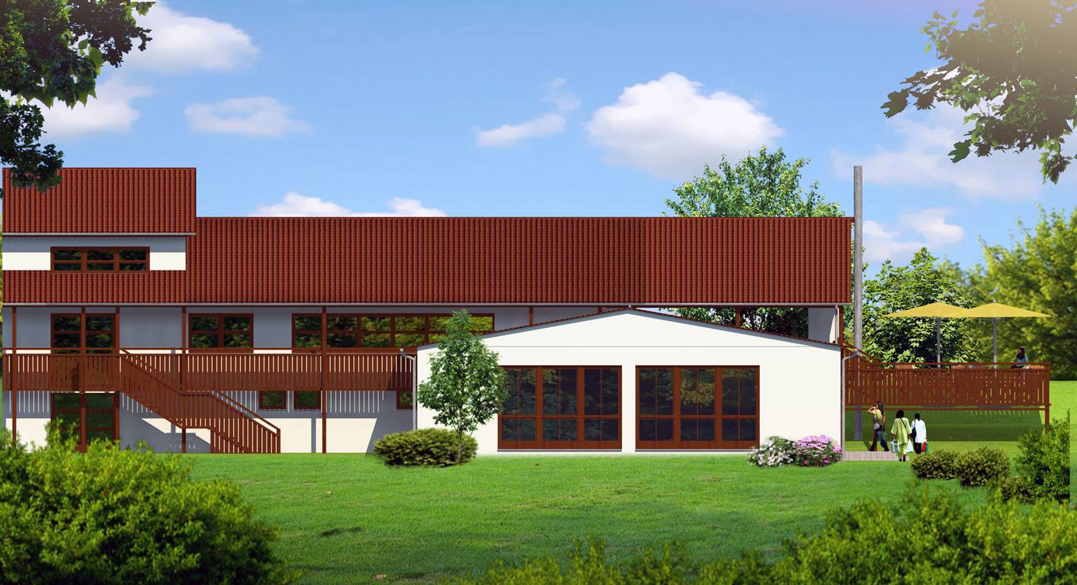 Teilansicht eines indoor Schwimmbades