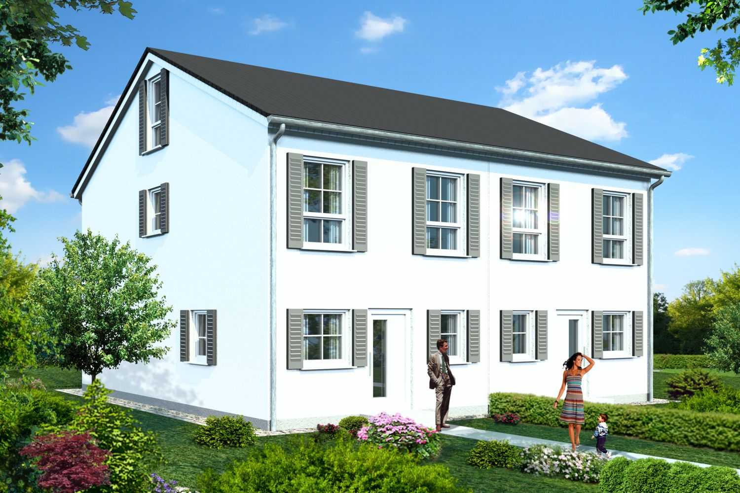 Architekturvisualisierung Doppelhaus