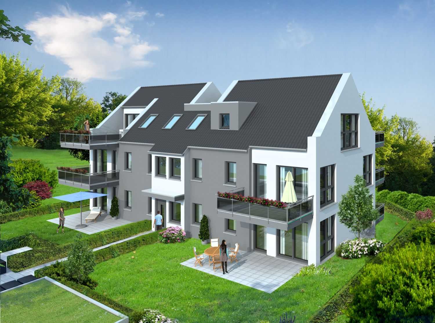 Architekturvisualisierung Mehrfamilienhaus