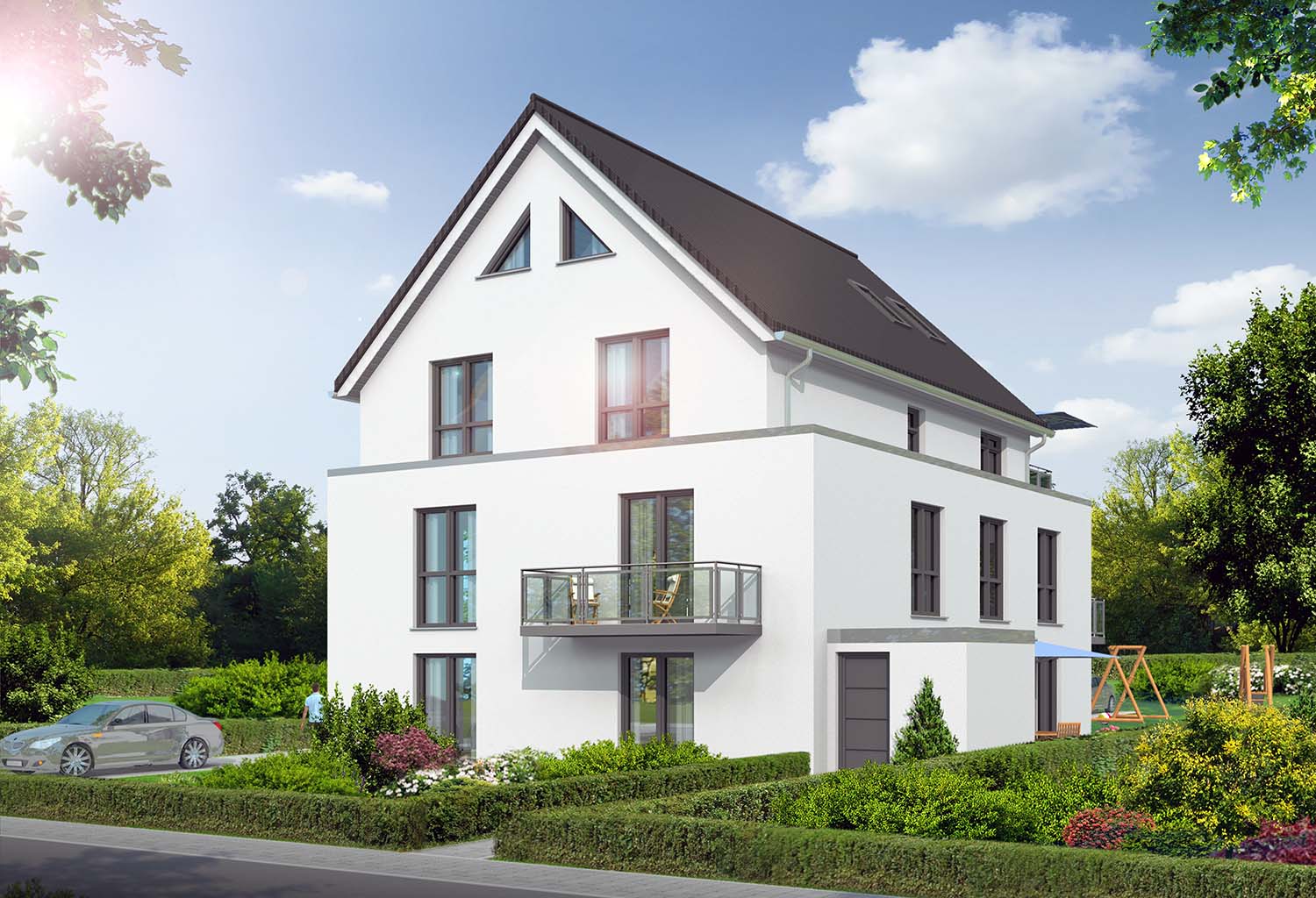 Visualisierung Neubau eines Mehrfamilienhauses mit 5 Wohneinheiten in Haidlohstraße, Hamburg-Schnelsen für SBL Immobilien GmbH (Jahr 2013)