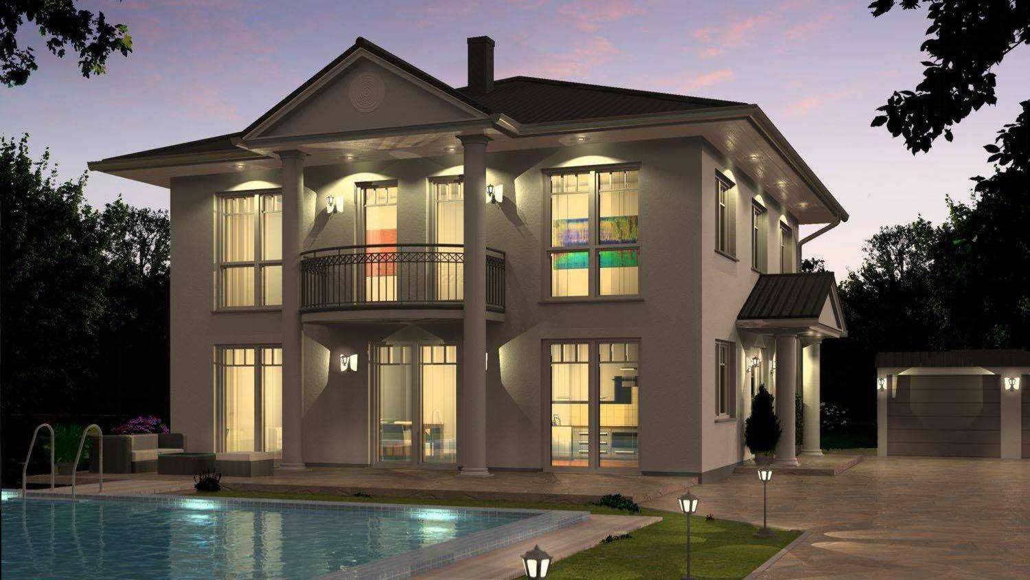 3d einfamilienhaus/villa-architektur-visualisierung